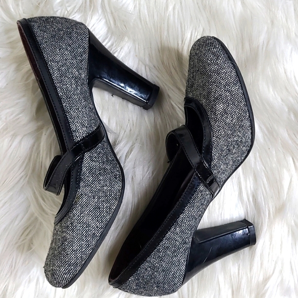 No Boundaries Shoes - No Boundaries Mary Jane Shoes Heels Size 6 Black White Tweed Classic Career Cute